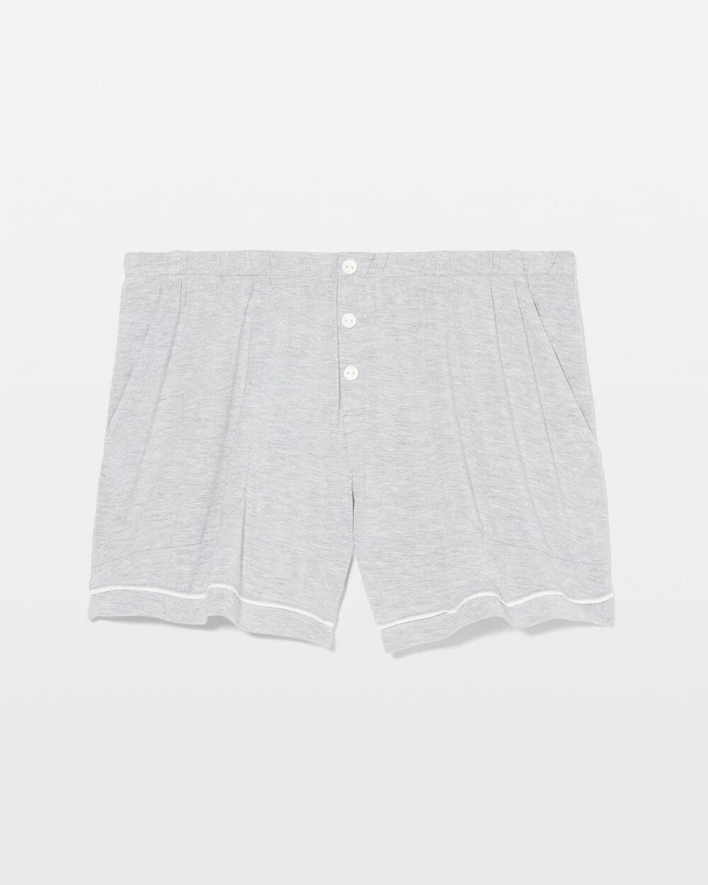 Solid Piped Pajama Shorts - HEATHER OPAL GRAY | Soma discount