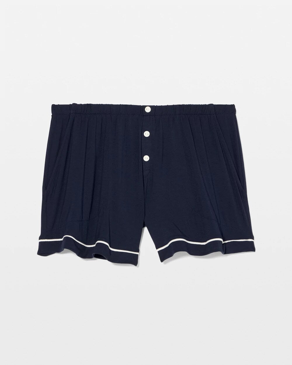Solid Piped Pajama Shorts - NIGHTFALL NAVY | Soma Online