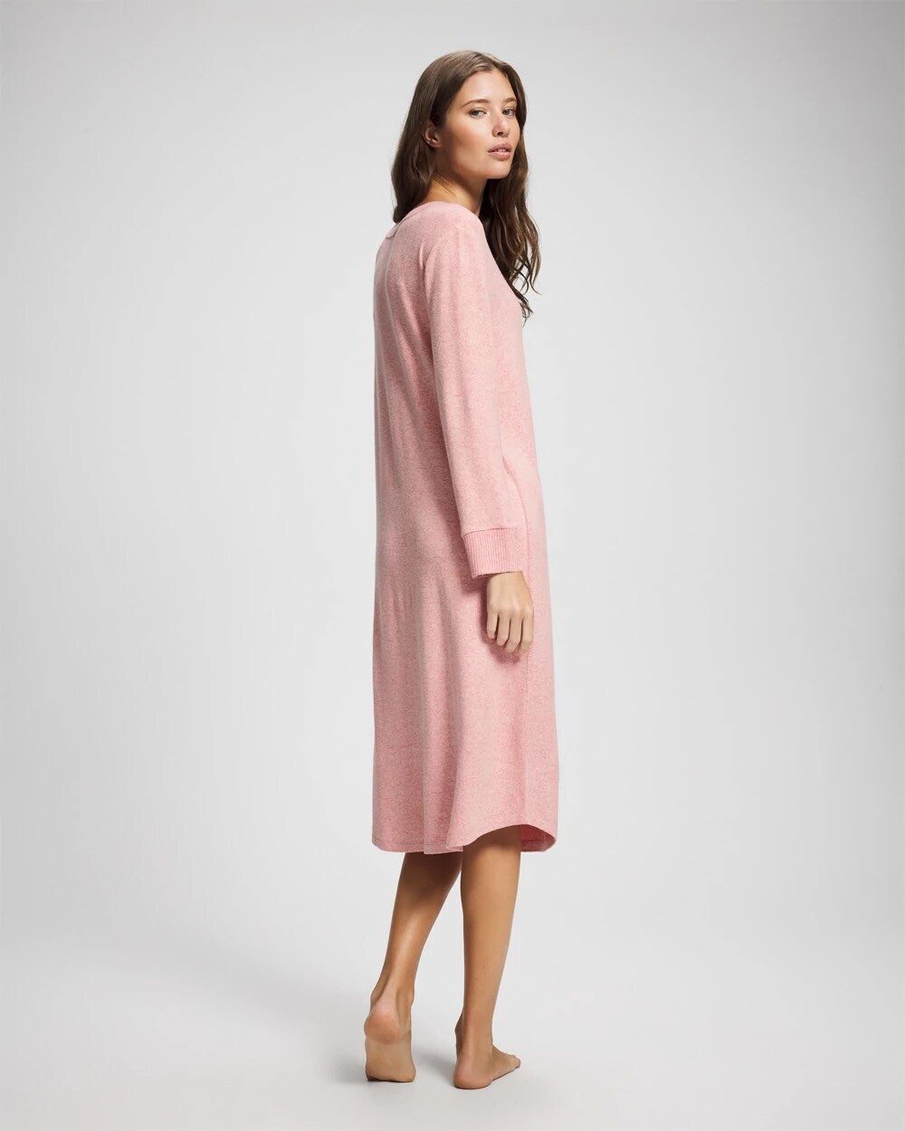 Long Sleeve Midi Sleepshirt - CAMEO PINK/DUSTY ROSE | Soma on sale