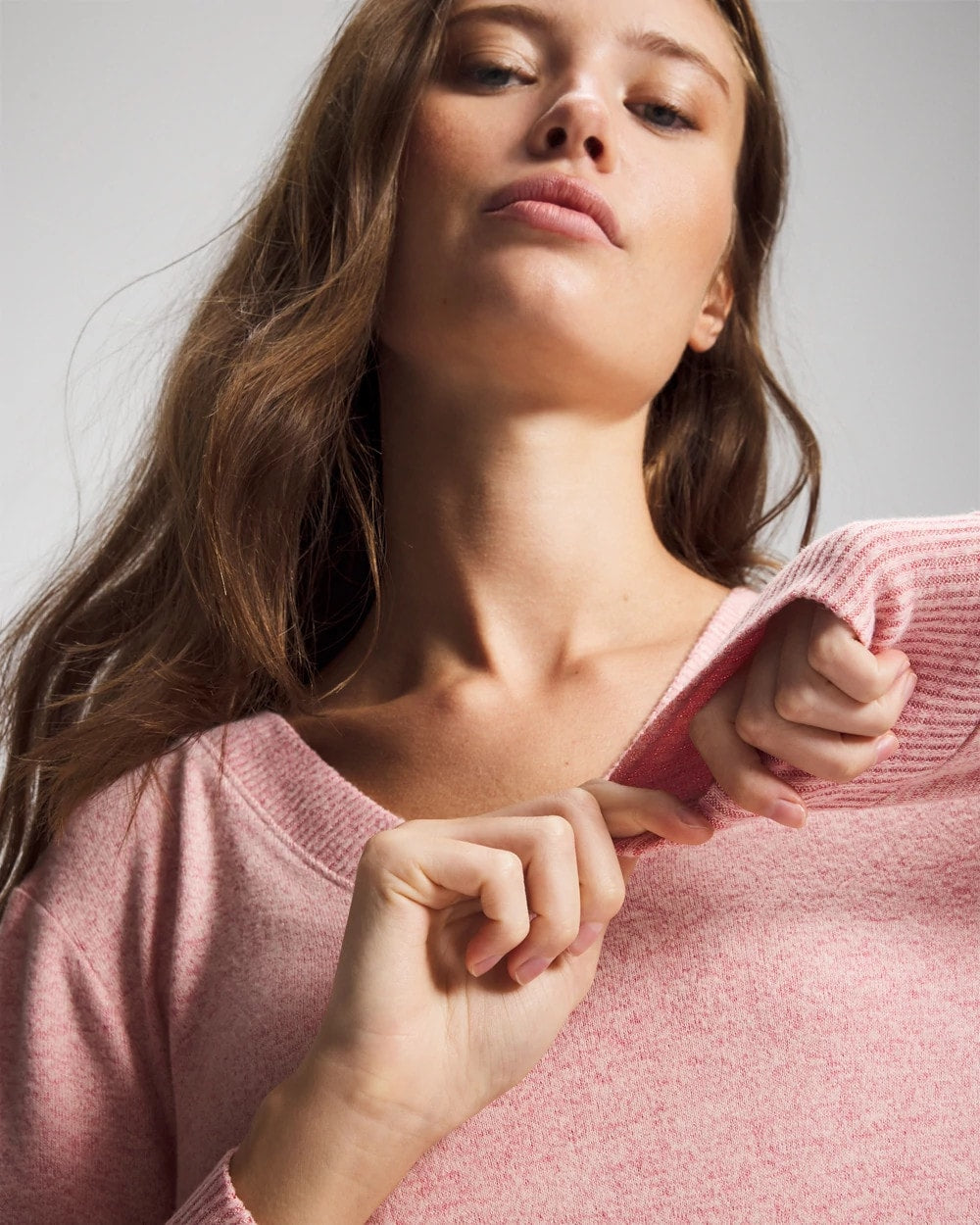 Long Sleeve Midi Sleepshirt - CAMEO PINK/DUSTY ROSE | Soma on sale