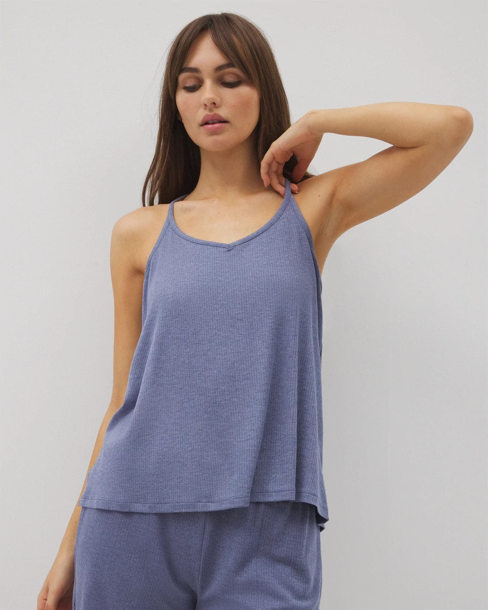 Lightweight Rib Knit Pajama Cami - HEATHER DUSK | Soma sale
