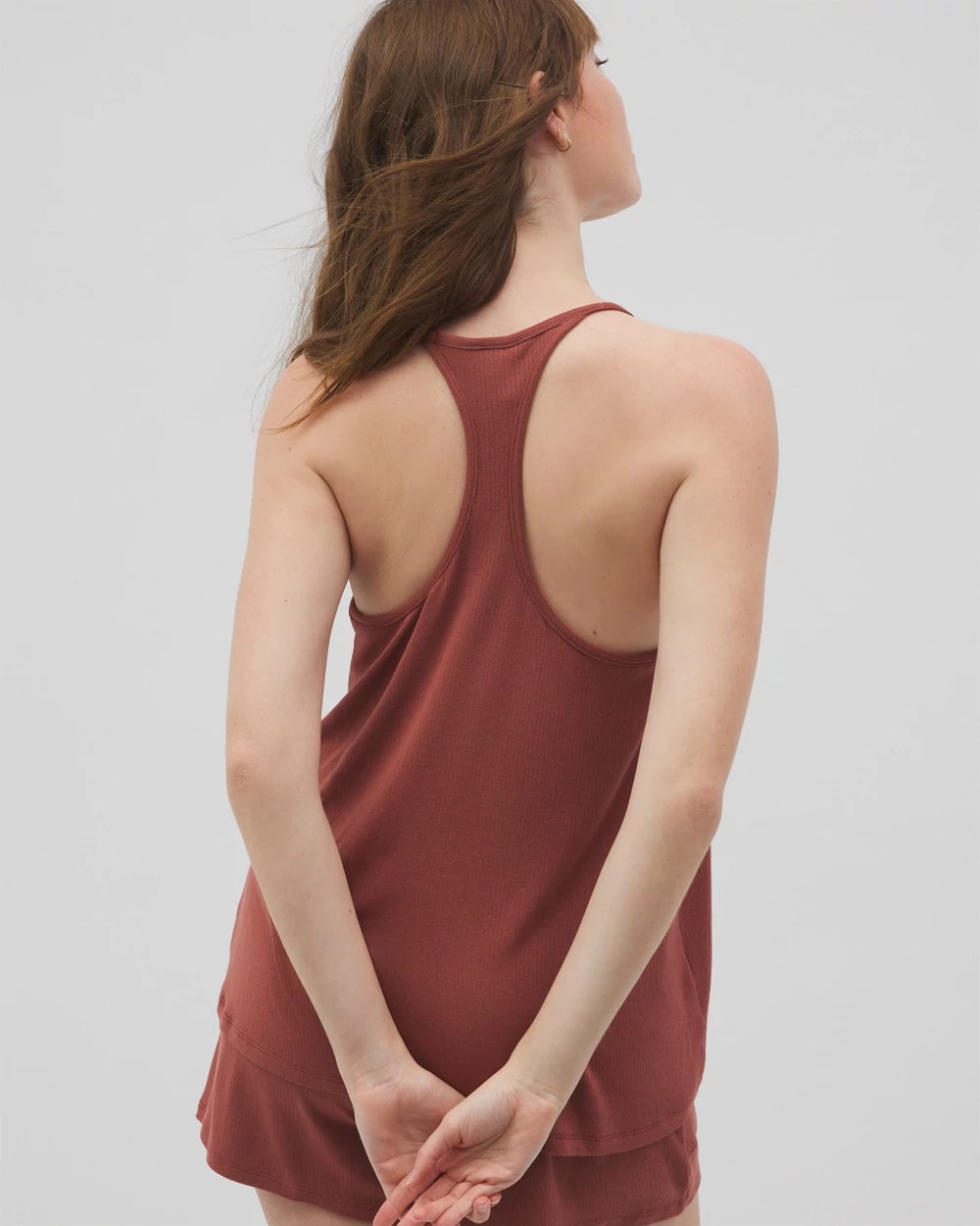 Lightweight Rib Knit Pajama Cami - SPICED MAHOGANY | Soma discount