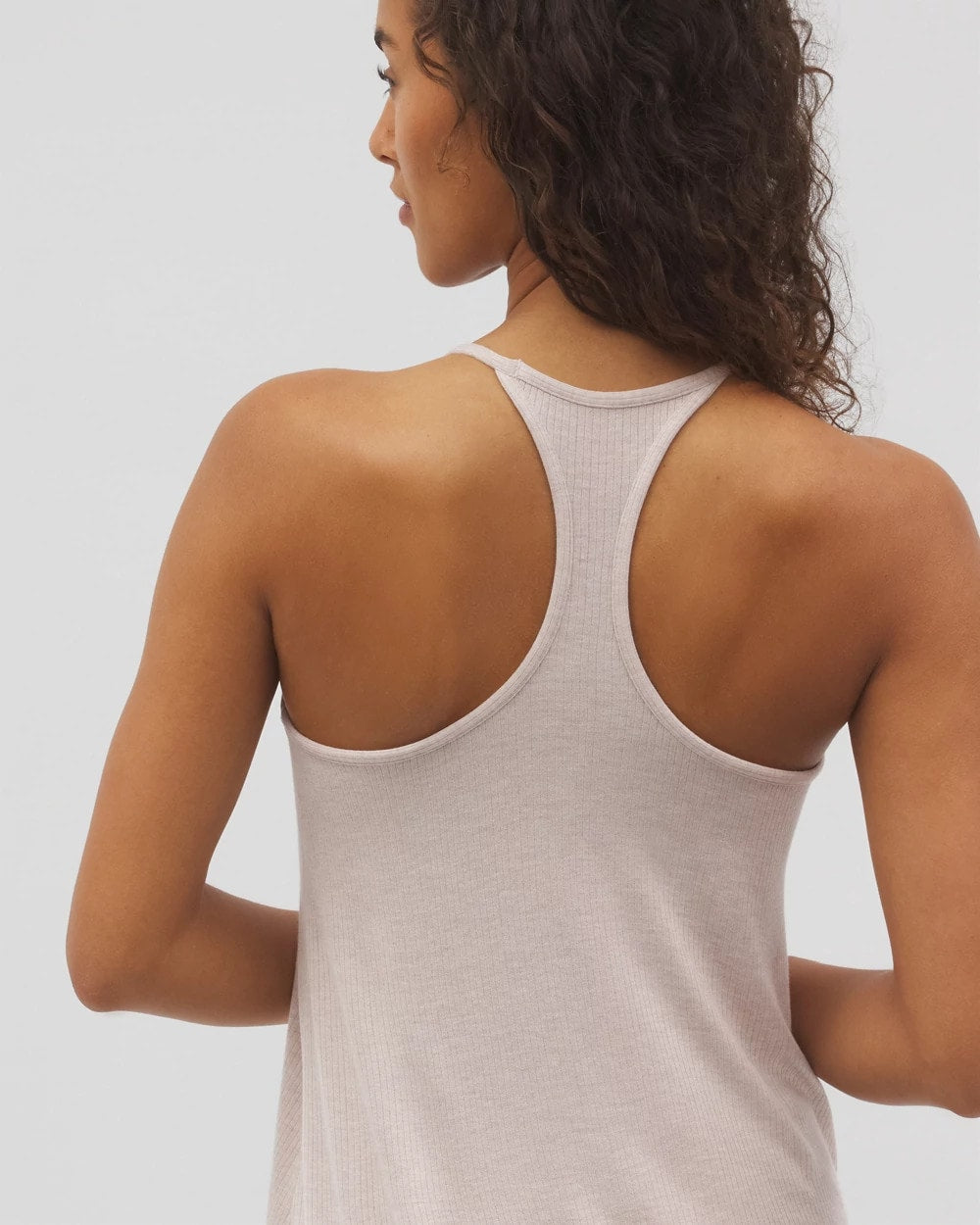 Lightweight Rib Knit Pajama Cami - HEATHER BARELY THERE | Soma Online