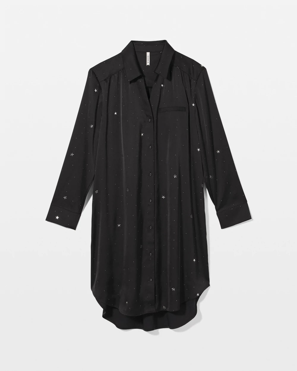 Long-Sleeve Sleep Shirt - SILVER DEW DROP/BLACK | Soma outlet