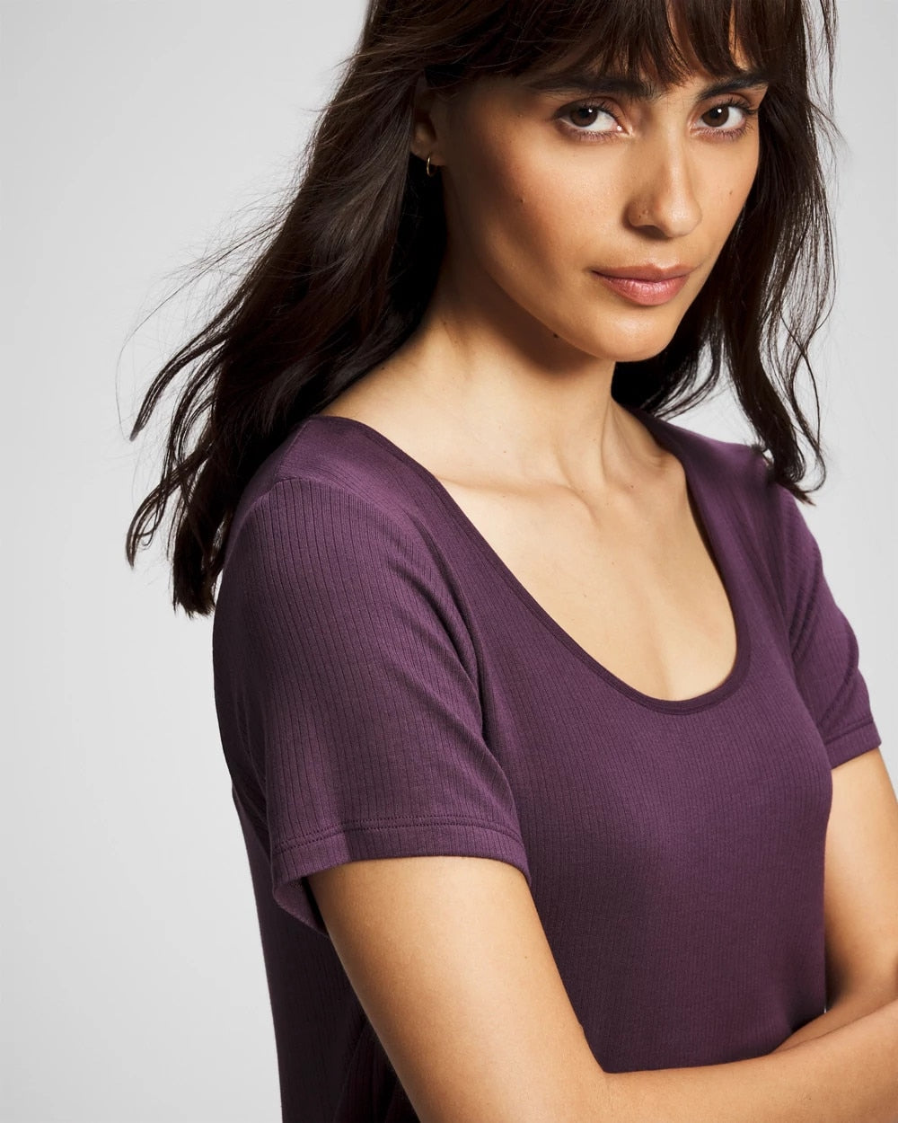 Lightweight Rib Knit Short Sleeve Pajama Tee - PLUM PERFECT | Soma discount