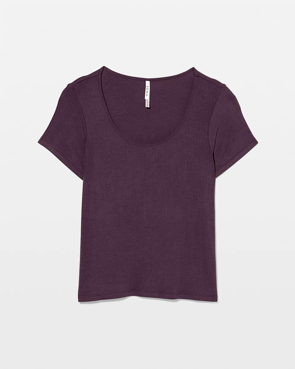 Lightweight Rib Knit Short Sleeve Pajama Tee - PLUM PERFECT | Soma discount