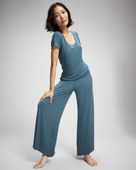 Lightweight Rib Knit Short Sleeve Pajama Tee - TAPESTRY | Soma Online