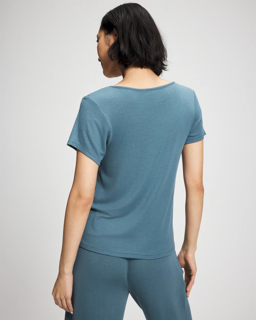 Lightweight Rib Knit Short Sleeve Pajama Tee - TAPESTRY | Soma Online