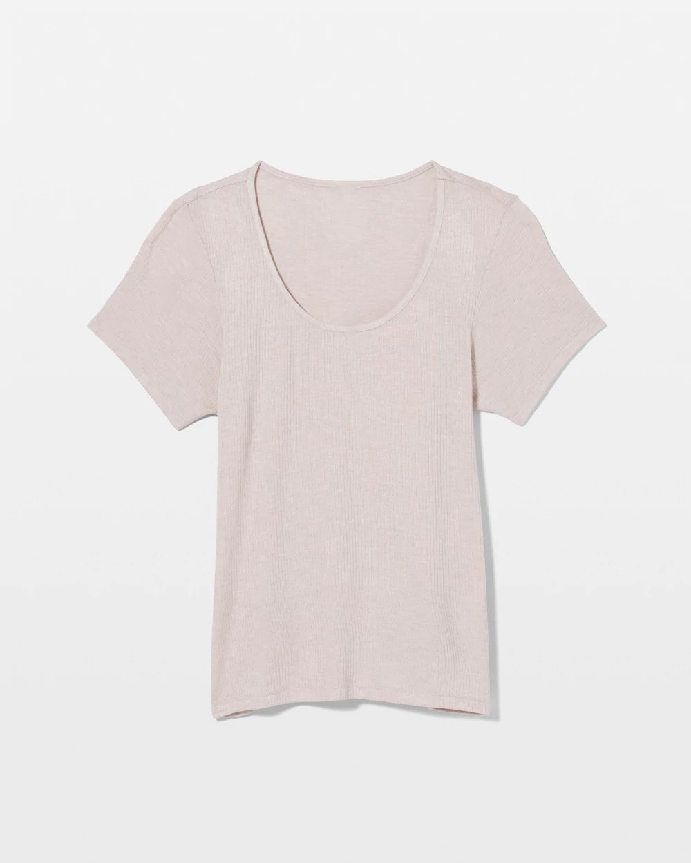 Lightweight Rib Knit Short Sleeve Pajama Tee - HEATHER BARELY THERE | Soma near me