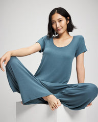 Lightweight Rib Knit Wide Leg Pajama Pants - TAPESTRY | Soma sale