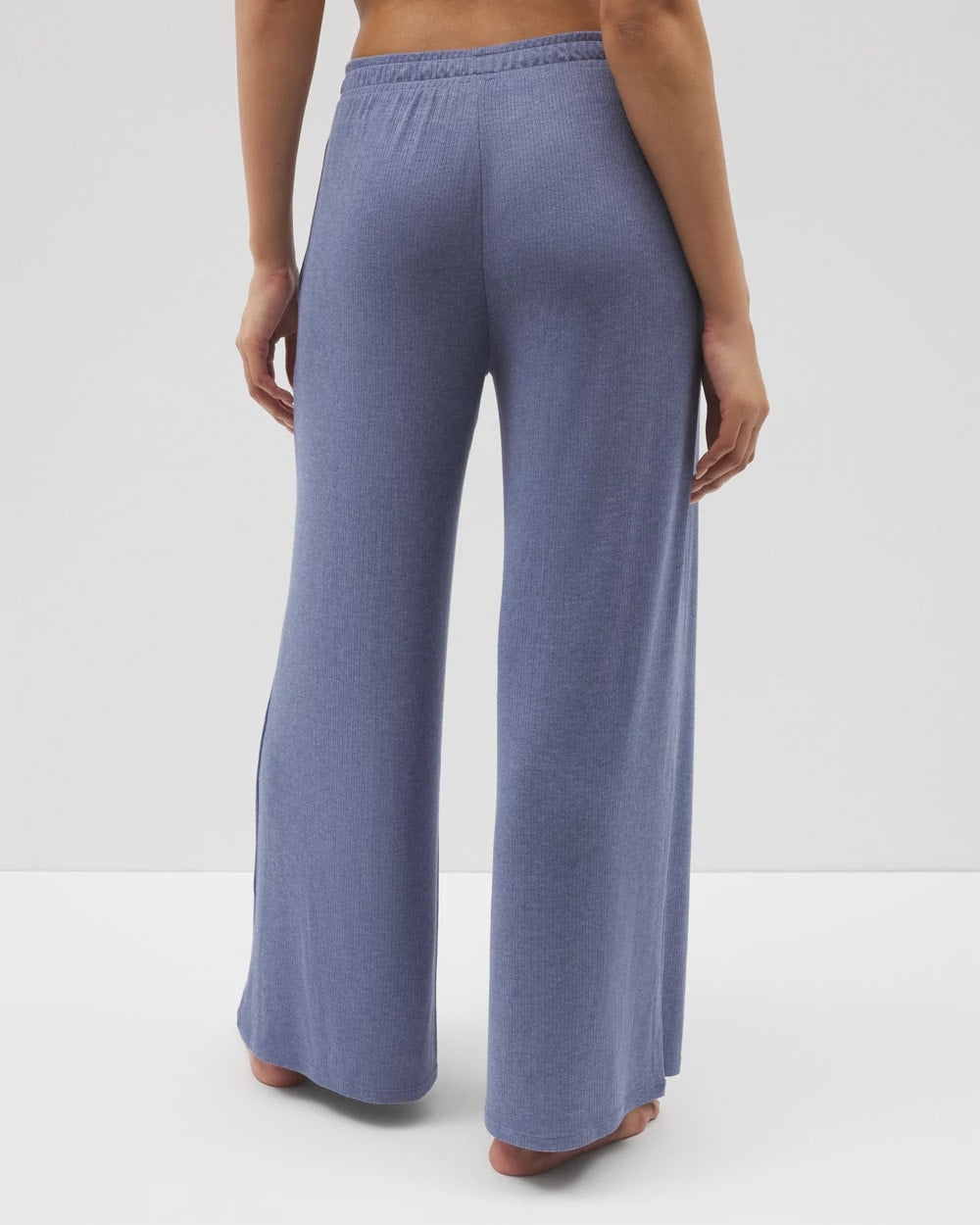 Lightweight Rib Knit Wide Leg Pajama Pants - HEATHER DUSK | Soma discount