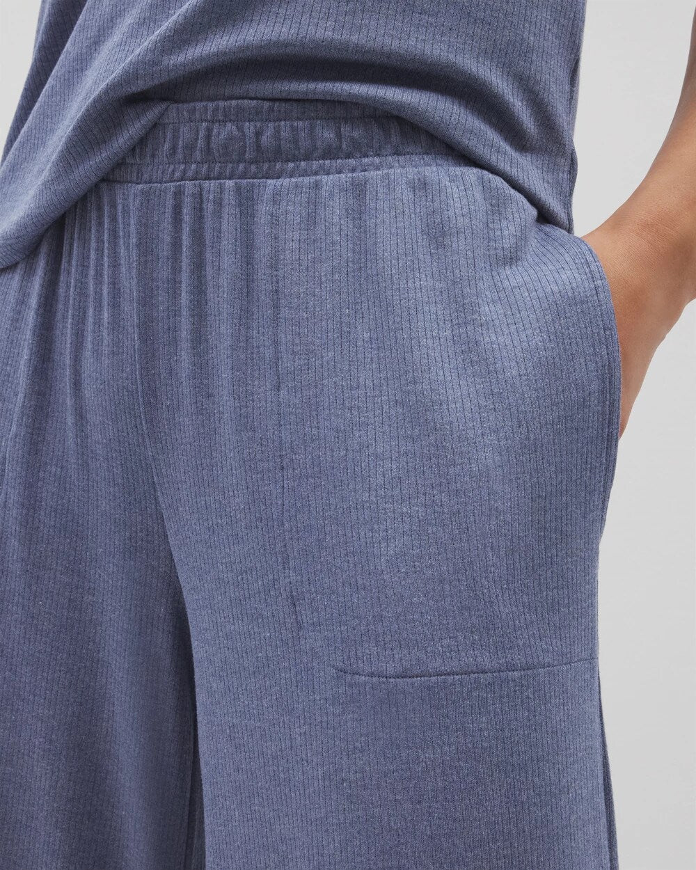 Lightweight Rib Knit Wide Leg Pajama Pants - HEATHER DUSK | Soma discount