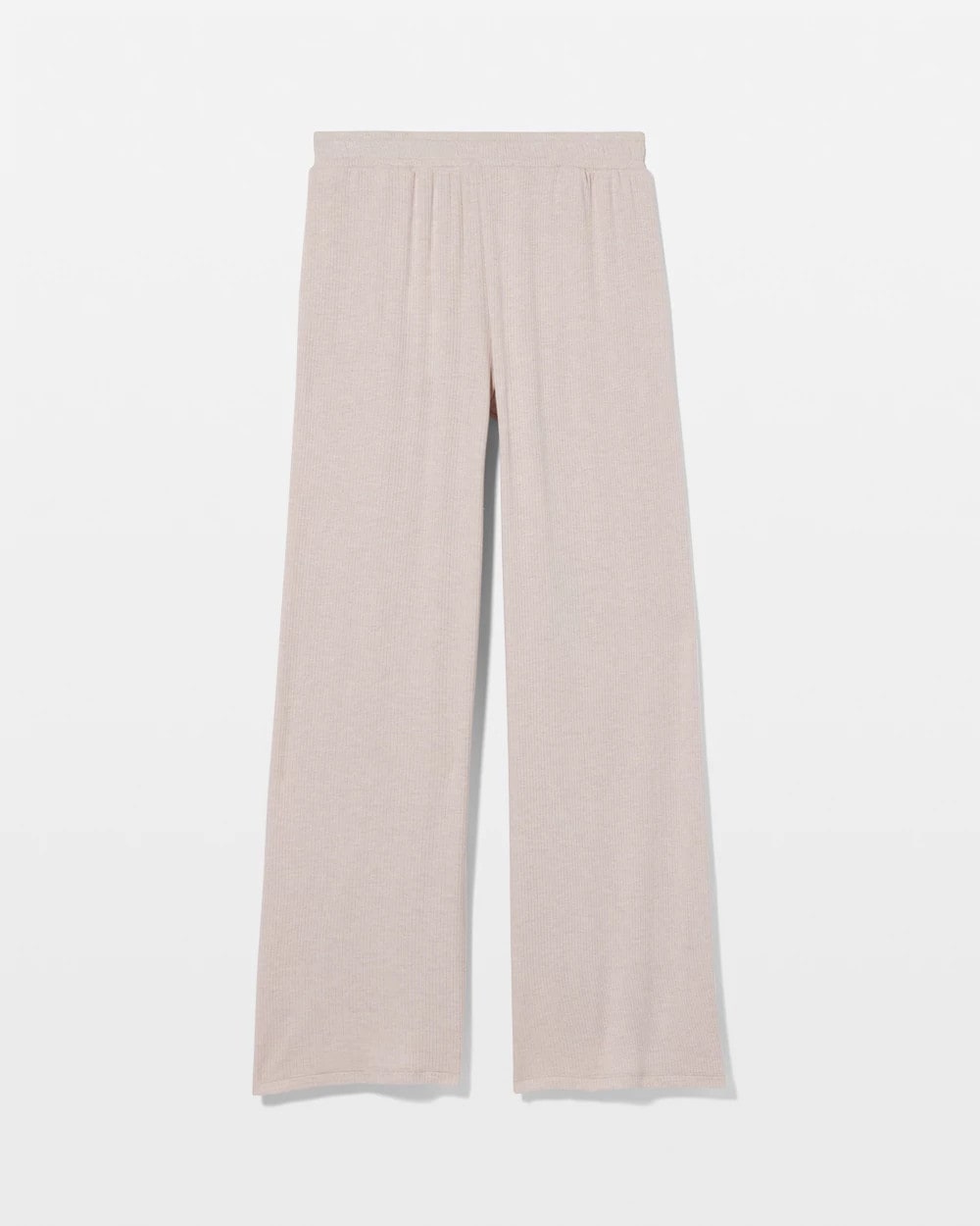Lightweight Rib Knit Wide Leg Pajama Pants - HEATHER BARELY THERE | Soma Online