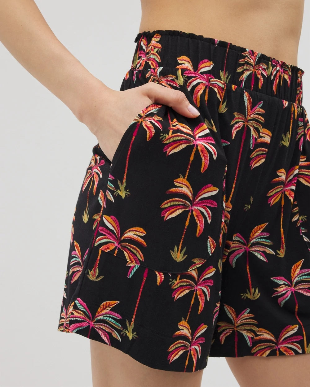 Long Pajama Shorts - SHAKE YOUR PALM PALMS BLK | Soma for sale