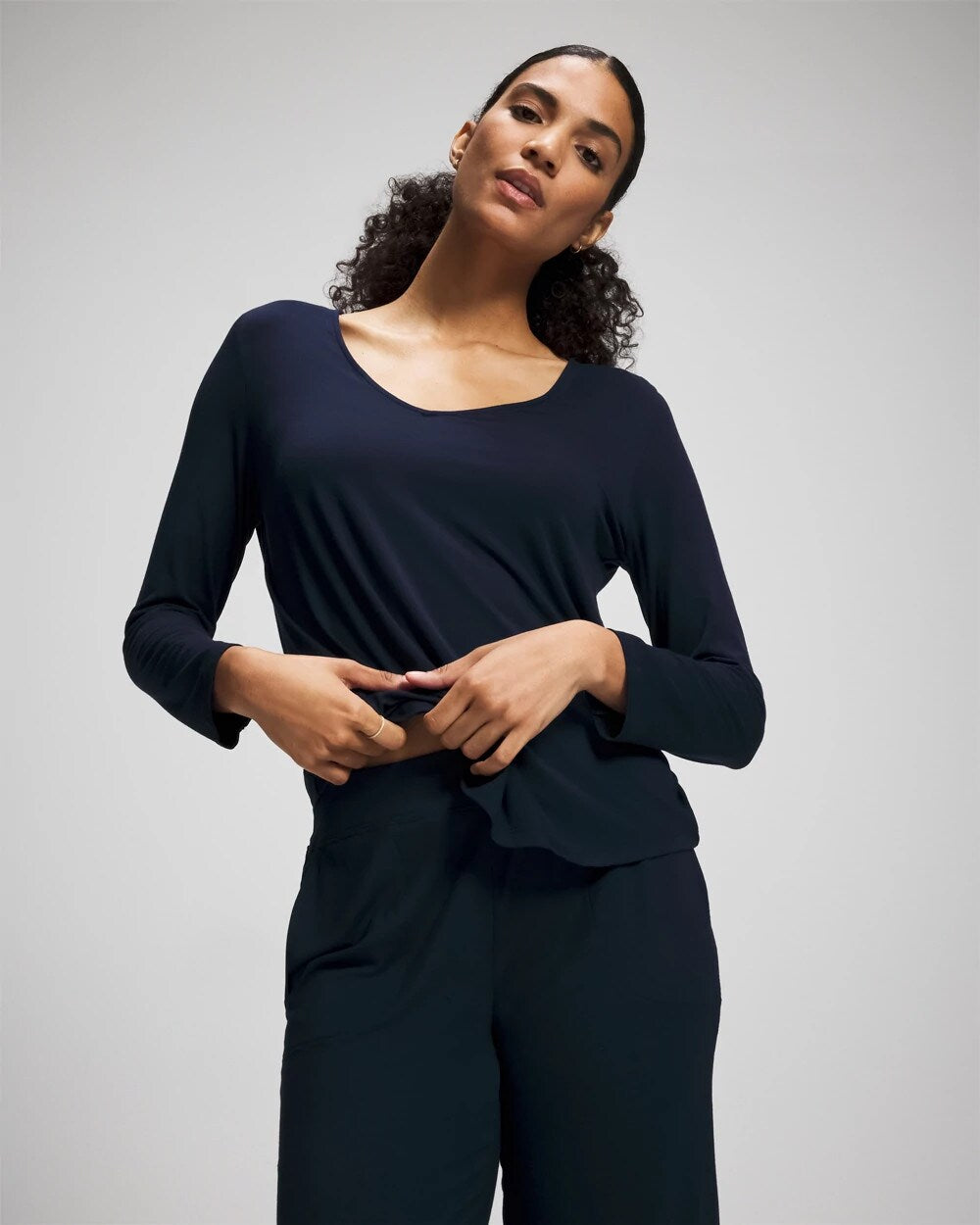 Long-Sleeve Pajama Top - NIGHTFALL NAVY | Soma discount