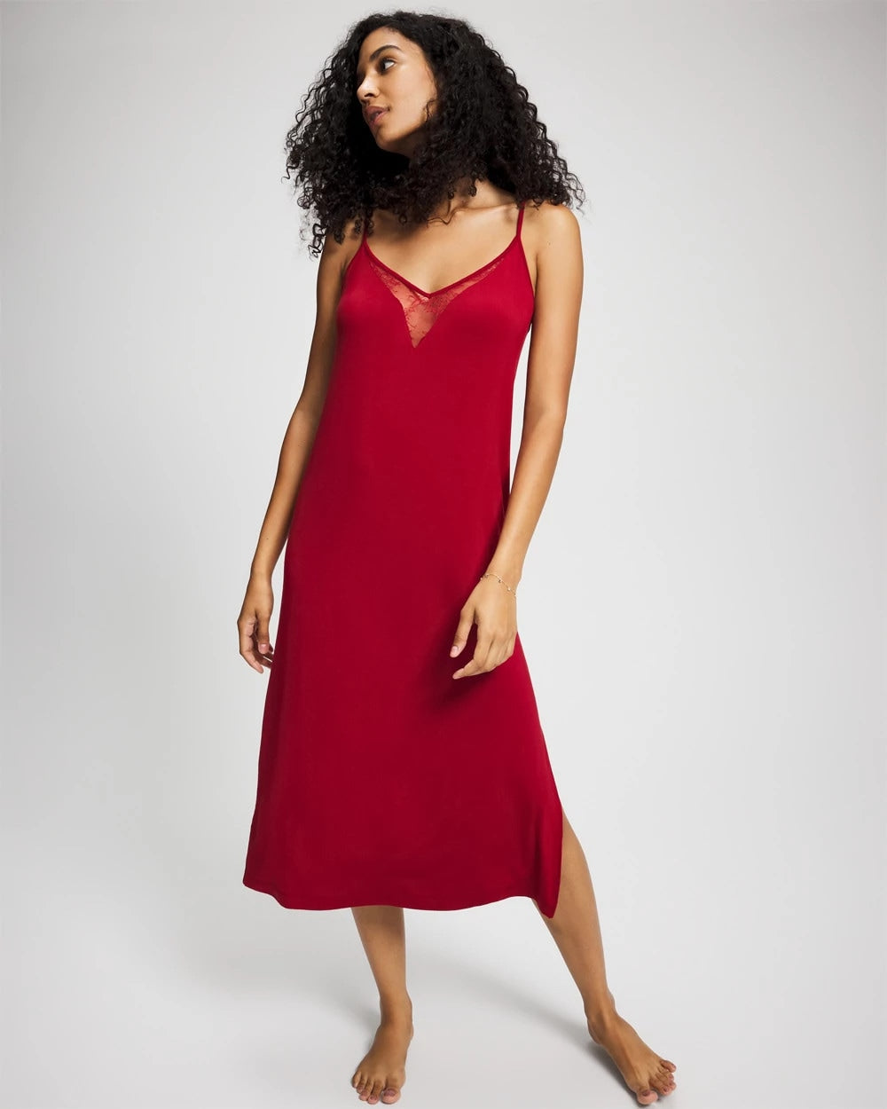 Lace Midi Nightgown - PAINT THE TOWN RED | Soma Online