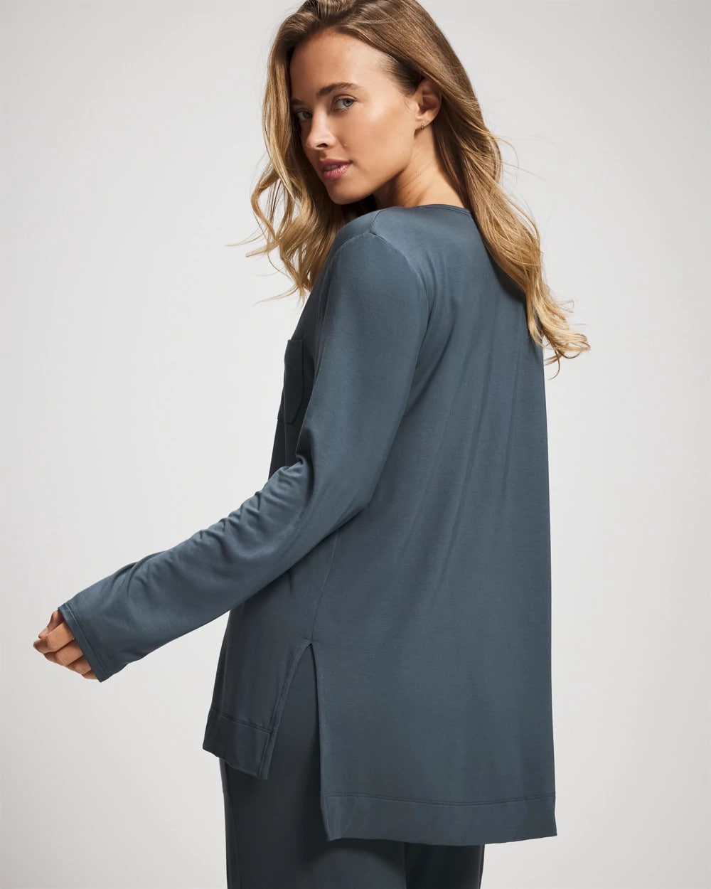 Long Sleeve Pajama Tee - PETROL | Soma outlet