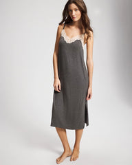 Lace Trim Chemise - CHARCOAL HEATHER W/ SHINE | Soma near me