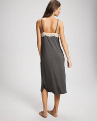 Lace Trim Chemise - CHARCOAL HEATHER W/ SHINE | Soma near me