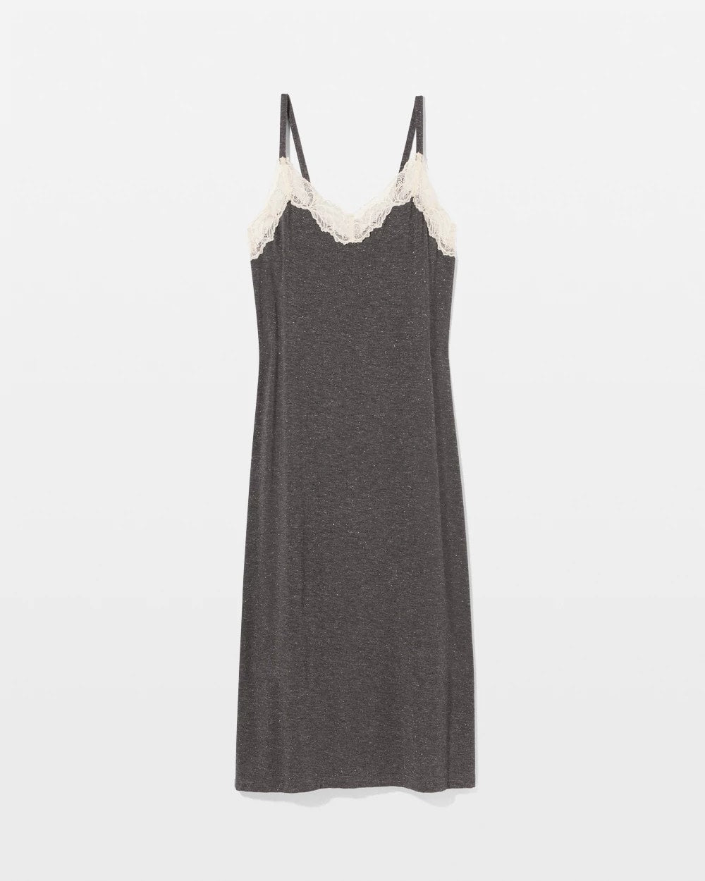 Lace Trim Chemise - CHARCOAL HEATHER W/ SHINE | Soma near me