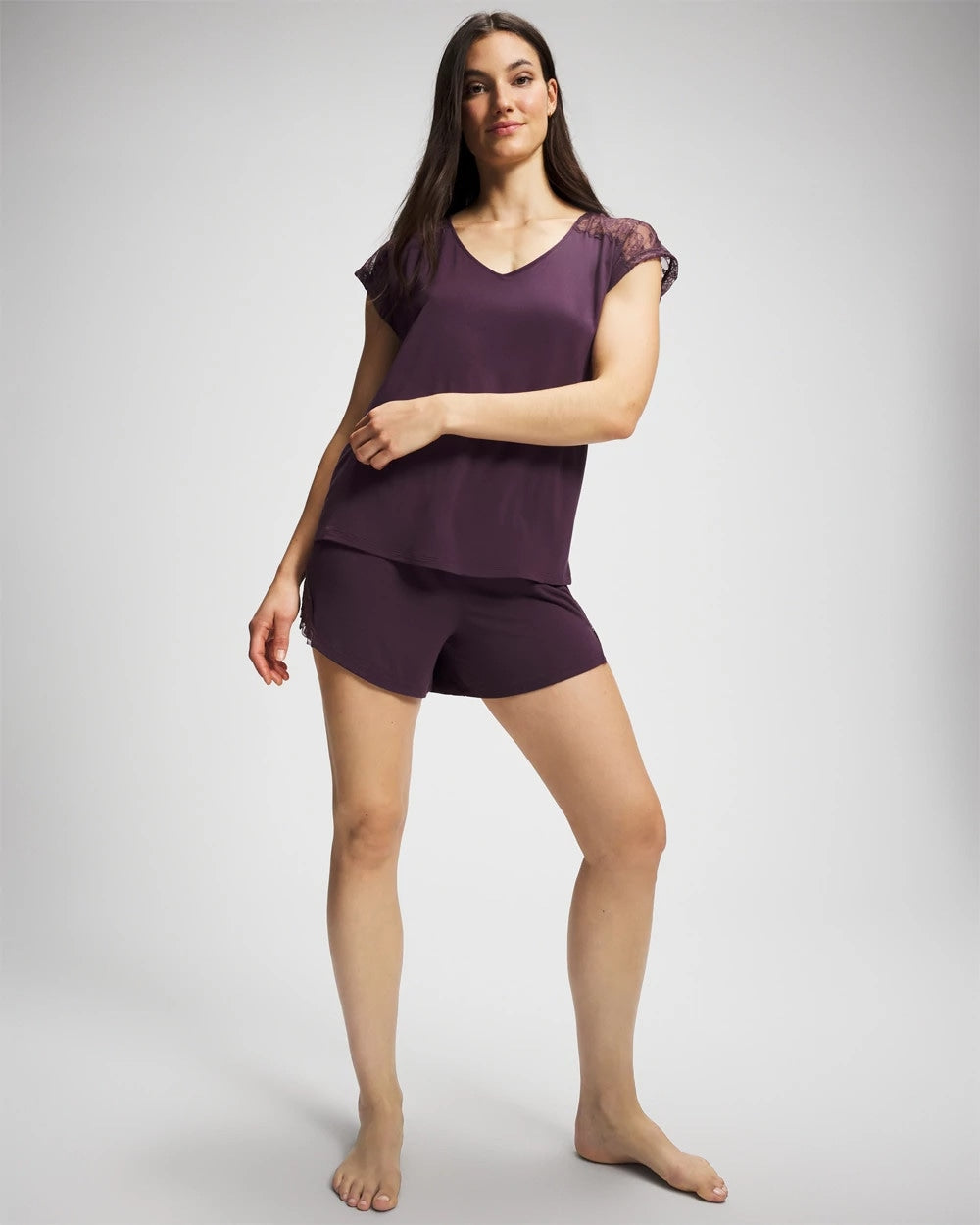Short Sleeve Lace Pajama Tee - PLUM PERFECT | Soma discount