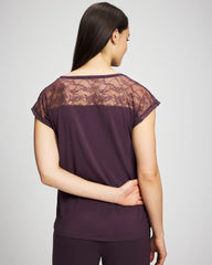 Short Sleeve Lace Pajama Tee - PLUM PERFECT | Soma discount