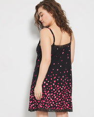 Lace Trim Chemise - FLOATING HEARTS BDR BLK R | Soma near me