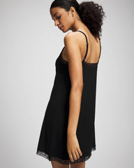 Lace Trim Chemise - BLACK | Soma for sale