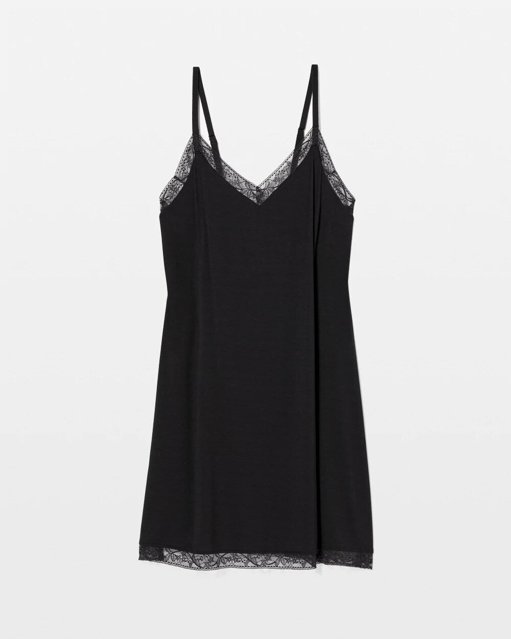 Lace Trim Chemise - BLACK | Soma for sale