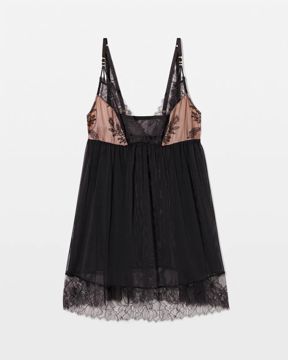 Mesh and Lace Chemise - BLACK | Soma discount