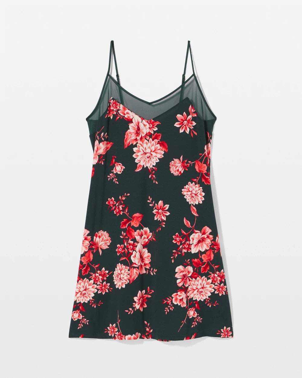 Mesh Trim Chemise - COTTAGE FLORAL GREEN | Soma outlet