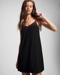 Mesh Trim Chemise - BLACK | Soma for sale