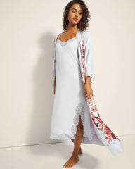 Lace-Trim Midi Gown - BLUE MIST | Soma on sale