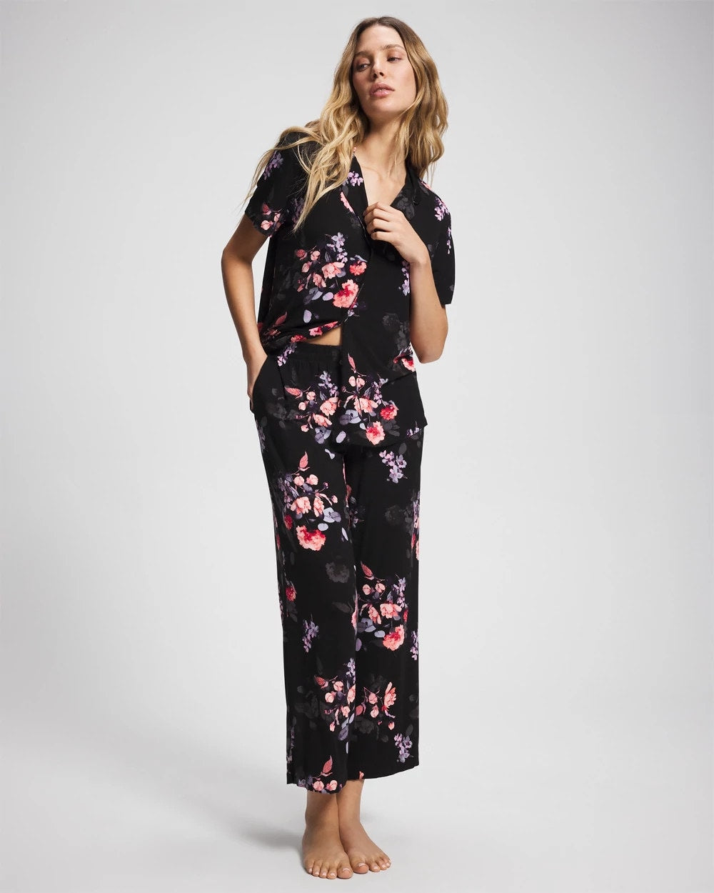Ankle Pajama Pants - FLORAL DREAMS BLACK | Soma sale
