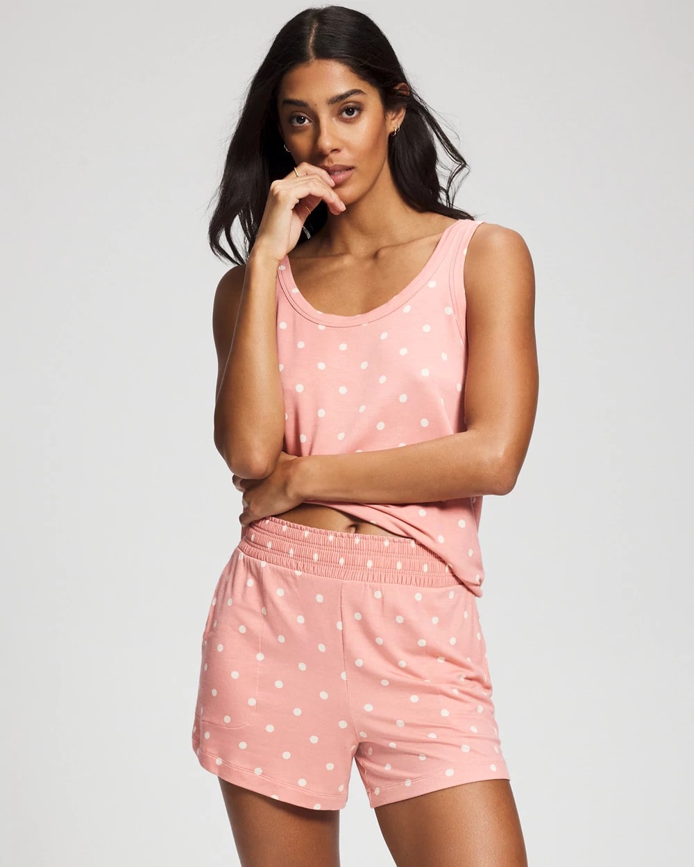 Pajama Shorts - DREAMY DOT MID BLUSH PINK | Soma Online