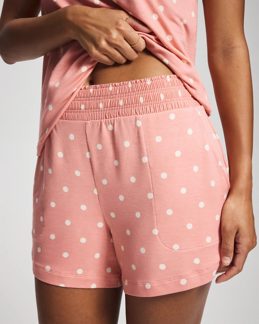 Pajama Shorts - DREAMY DOT MID BLUSH PINK | Soma Online