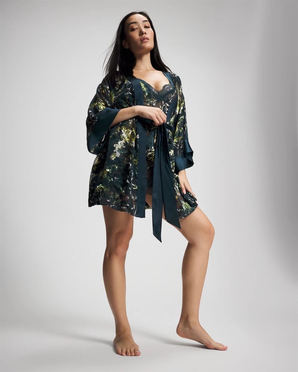 Soma’s Sexiest Silk Burnout Robe - FERN FANTASY DARK HARBOUR | Soma outlet