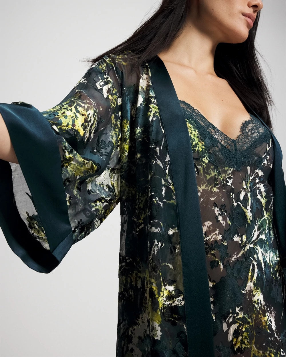 Soma’s Sexiest Silk Burnout Robe - FERN FANTASY DARK HARBOUR | Soma outlet