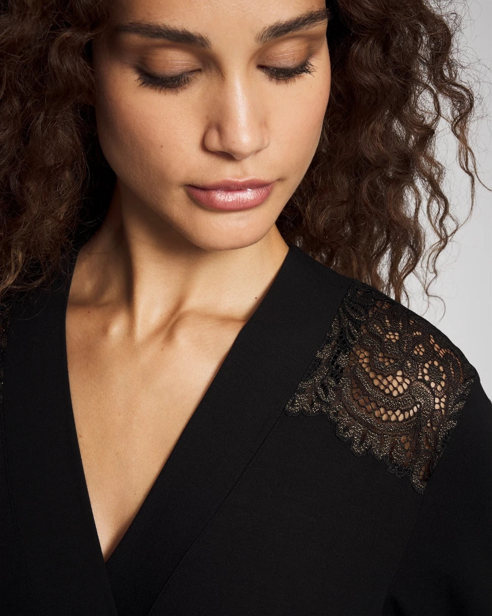 Long Robe with Lace - BLACK | Soma near me
