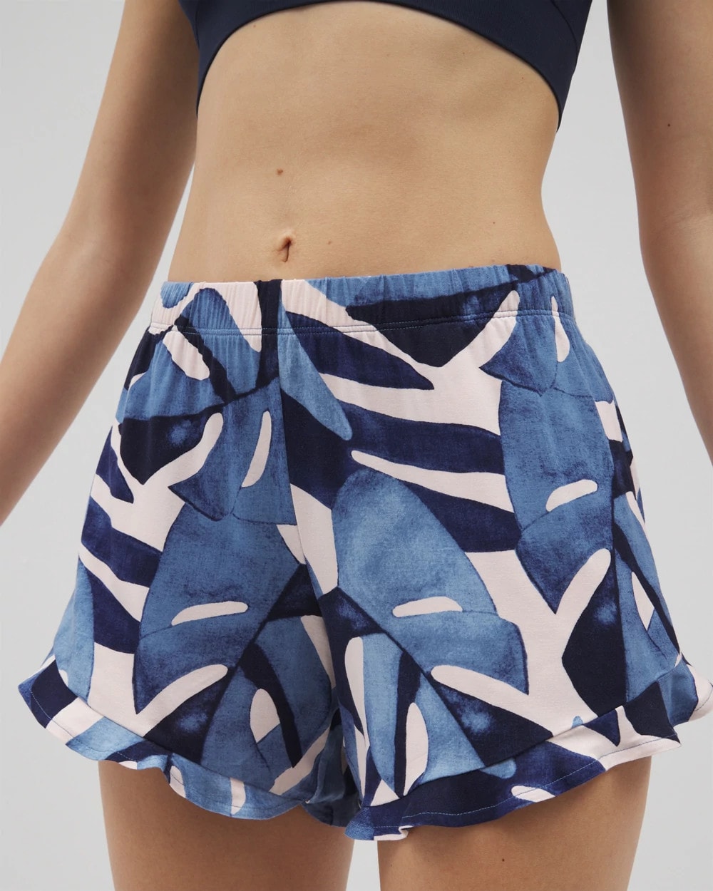 Ruffle Pajama Shorts - TROPICAL BREEZE SKY | Soma on sale