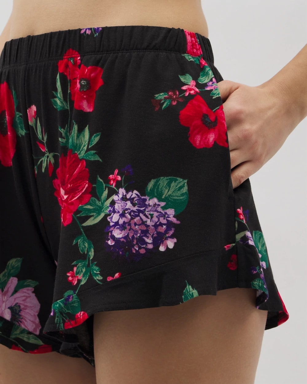 Ruffle Pajama Shorts - RHAPSODY FLORA BLACK | Soma sale