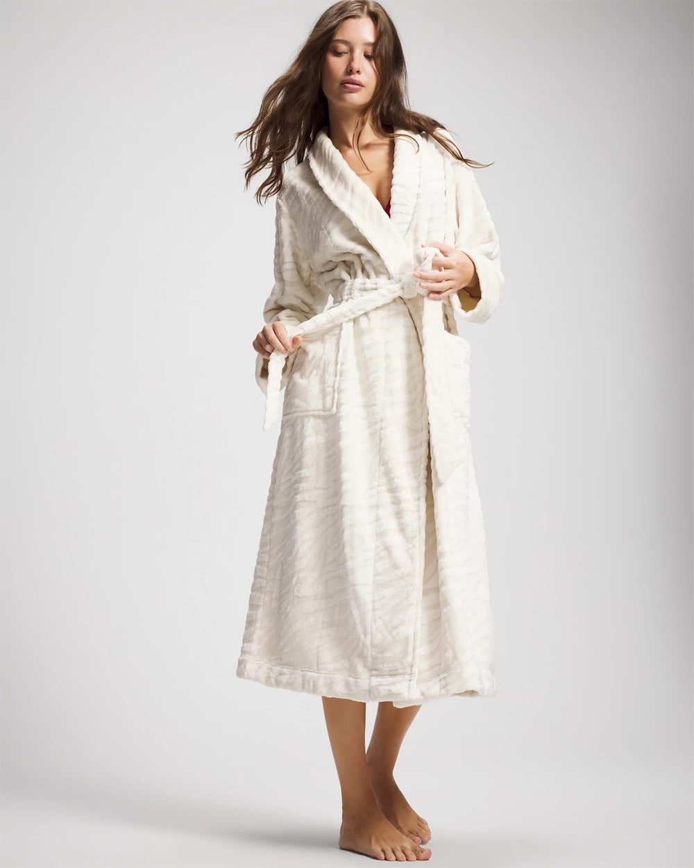 Textured Plush Long Robe - CHAMPAGNE DREAMS | Soma sale