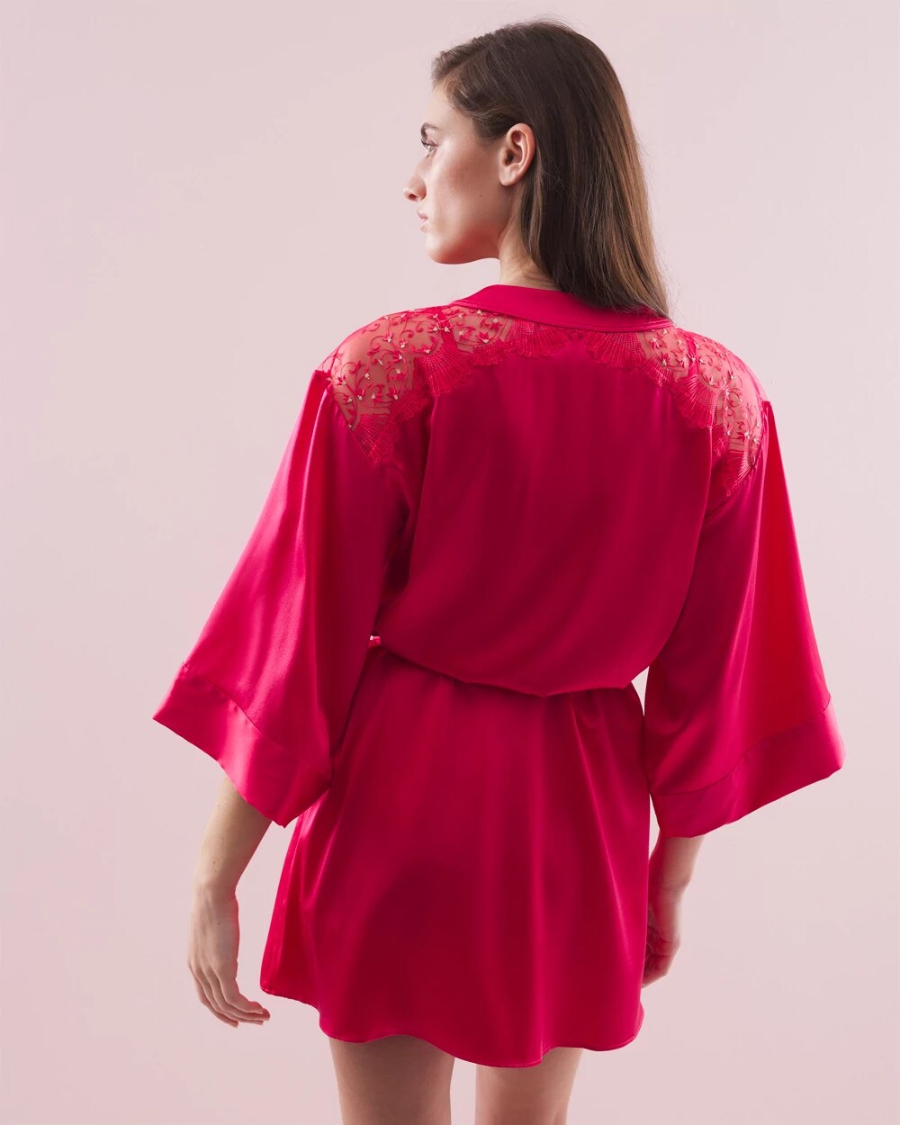Silk Short Robe - PERFECT PINK | Soma Online