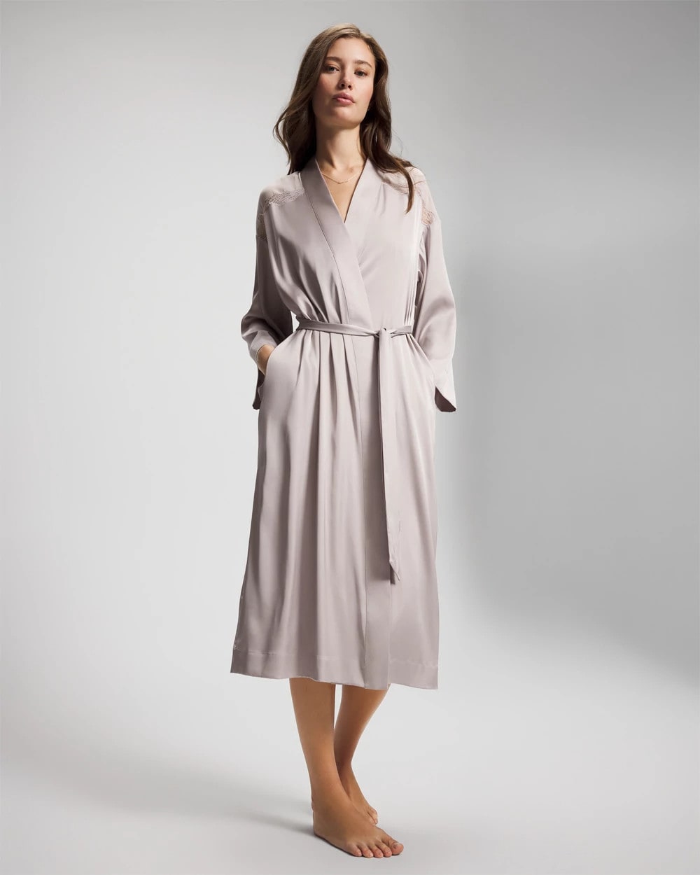 Lace Long Robe - GRAY GLASS | Soma outlet