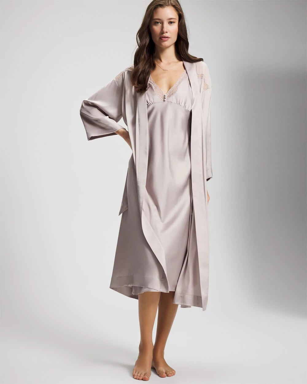Lace Long Robe - GRAY GLASS | Soma outlet