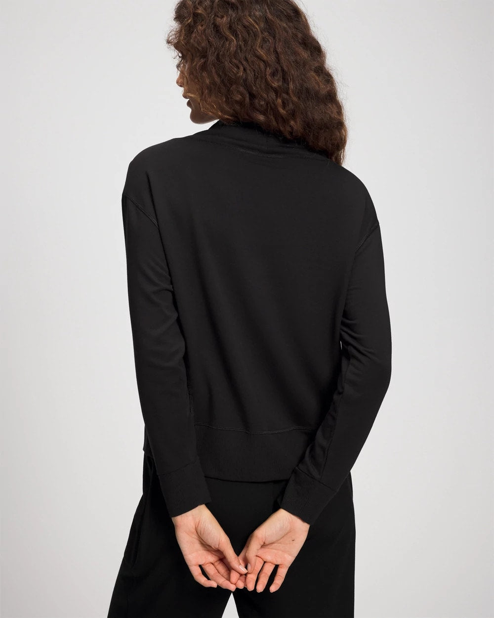 Ultrasoft Fleece Relaxed Funnel Neck Sweatshirt - BLACK | Soma for sale