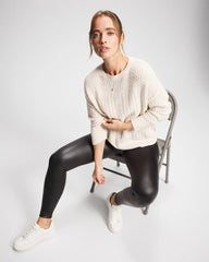 Mix Stitch Crew Neck Sweater - PARCHMENT | Soma on sale