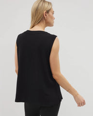Rib Knit Sleeveless Top - BLACK | Soma discount