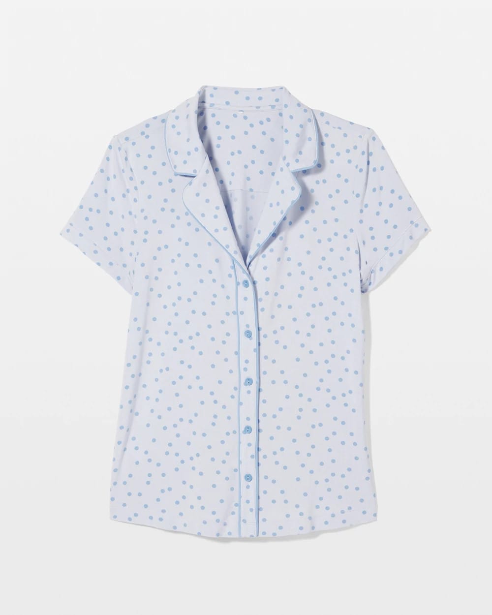 Piped Short Sleeve Notch Collar Pajama Top - MERRY DOT OCEAN AIR | Soma on sale