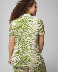 Piped Short Sleeve Notch Collar Pajama Top - INTO THE GROOVE WHITE SMK | Soma sale